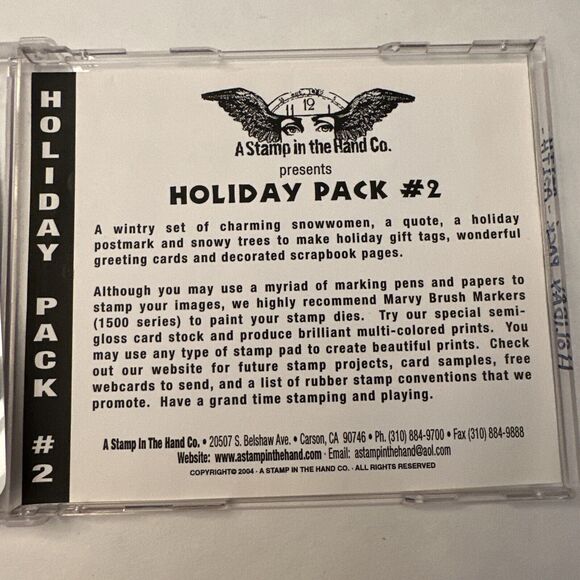 A stamp In The Hand Co Holiday Pack #2 Let It snow Snowman Via Sleigh Mail - Picture 5 of 5